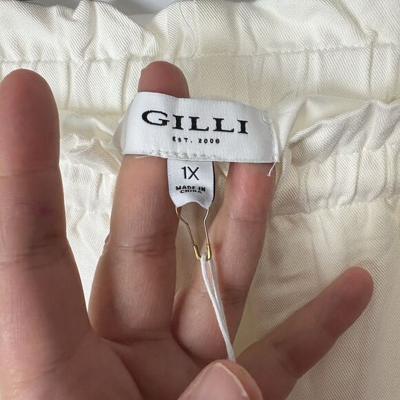 Gilli White Eyelet Drawstring Pull On Shorts 1X Comfy Stretch Travel Boho - Picture 8 of 11